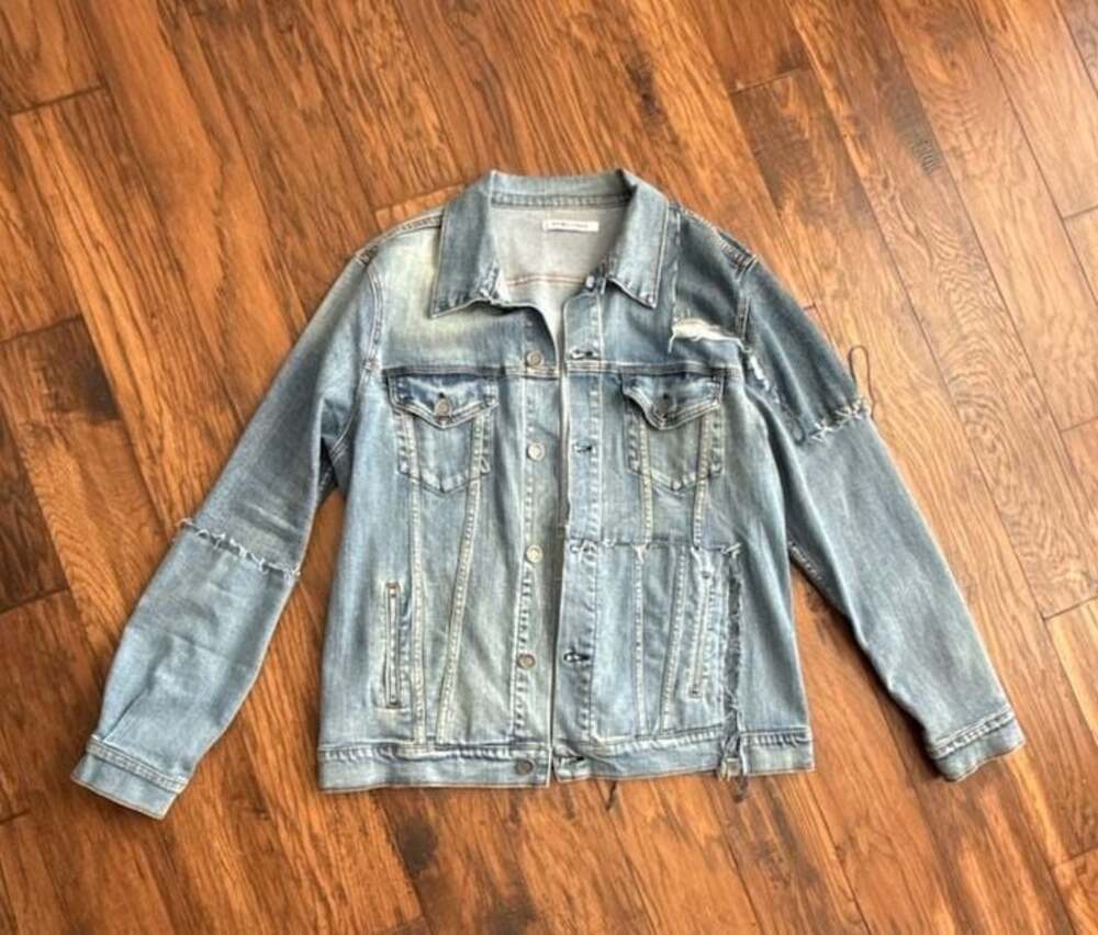 EMBELLISH NYC Distressed Denim Trucker Jacket